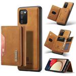 For Samsung Galaxy A02s DG.MING M2 Series 3-Fold Multi Card Bag Back Cover Shockproof Case with Wallet & Holder Function(Brown)