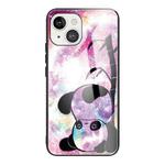 For iPhone 13 mini Tempered Glass + TPU Border Protective Case (Panda)