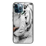 For iPhone 13 Pro Max Tempered Glass + TPU Border Protective Case (White Tiger)