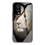 Tempered Glass + TPU Border Protective Case For OnePlus Nord 2 5G(Lion)