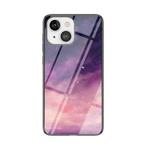 Starry Sky Pattern Tempered Glass + TPU Shockproof Protective Case For iPhone 13 mini(Fantasy Starry Sky)