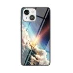 Starry Sky Pattern Tempered Glass + TPU Shockproof Protective Case For iPhone 13(Bright Starry Sky)