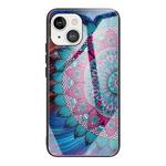 For iPhone 13 Colorful Painted Glass Shockproof Protective Case(Mandala)