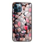 For iPhone 13 Pro Colorful Painted Glass Shockproof Protective Case (Chocolate)