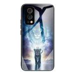 Colorful Painted Glass Shockproof Protective Case For OnePlus Nord 2 5G(Starry Lion)