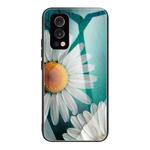 Colorful Painted Glass Shockproof Protective Case For OnePlus Nord 2 5G(Chamomile)