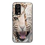 Colorful Painted Glass Shockproof Protective Case For OnePlus Nord 2 5G(Leopard)