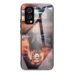 Colorful Painted Glass Shockproof Protective Case For OnePlus Nord 2 5G(Lion)