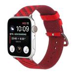 Nylon Single Loop Watch Band For Apple Watch Series 8&7 41mm / SE 2&6&SE&5&4 40mm / 3&2&1 38mm(Red+Dark Red)