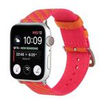 Nylon Single Loop Watch Band For Apple Watch Ultra 49mm / Series 8&7 45mm / SE 2&6&SE&5&4 44mm / 3&2&1 42mm(Orange+Pink)