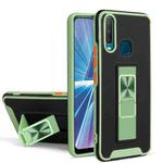 For vivo Y17 / Y12 / Y15 / Y11 Dual-color Skin Feel TPU + PC Magnetic Shockproof Case with Invisible Holder(Green)