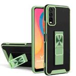 For vivo Y20 Dual-color Skin Feel TPU + PC Magnetic Shockproof Case with Invisible Holder(Green)