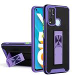 For vivo Y50 / Y30 Dual-color Skin Feel TPU + PC Magnetic Shockproof Case with Invisible Holder(Purple)