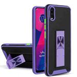 For vivo Y93 Dual-color Skin Feel TPU + PC Magnetic Shockproof Case with Invisible Holder(Purple)