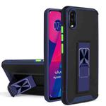 For vivo Y93 Dual-color Skin Feel TPU + PC Magnetic Shockproof Case with Invisible Holder(Blue)