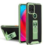 For Motorola Moto G Stylus 2021 Dual-color Skin Feel TPU + PC Magnetic Shockproof Case with Invisible Holder(Green)