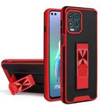 For Motorola Moto G100 Dual-color Skin Feel TPU + PC Magnetic Shockproof Case with Invisible Holder(Red)