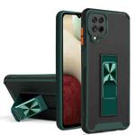 For Samsung Galaxy A12 / M12 / F12 Dual-color Skin Feel TPU + PC Magnetic Shockproof Case with Invisible Holder(Dark Green)