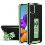 For Samsung Galaxy A21s Dual-color Skin Feel TPU + PC Magnetic Shockproof Case with Invisible Holder(Green)