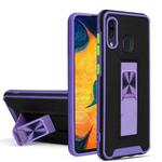 For Samsung Galaxy A30 Dual-color Skin Feel TPU + PC Magnetic Shockproof Case with Invisible Holder(Purple)