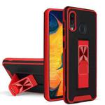 For Samsung Galaxy A30 Dual-color Skin Feel TPU + PC Magnetic Shockproof Case with Invisible Holder(Red)