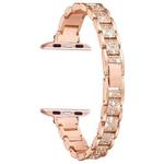 14mm Three-beads Diamond Aluminum Alloy Watch Band For Apple Watch Ultra 49mm / Series 8&7 45mm / SE 2&6&SE&5&4 44mm / 3&2&1 42mm(Rose Gold)