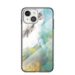 Marble Pattern Glass + TPU Protective Case For iPhone 13 mini(Flying Pigeon)