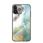 Marble Pattern Glass + TPU Protective Case For iPhone 13 Pro(Flying Pigeon)