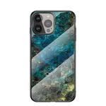 Marble Pattern Glass + TPU Protective Case For iPhone 13 Pro Max(Emerald)