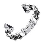 For Fitbit Ionic Smart Watch Stainless Steel Locomotive Chain Strap Watchband(Silver Black)