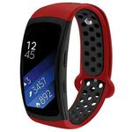 For Gear Fit2 / Fit2 Pro Smart Watch Multiaperture Silicone Double Color Watch Band(Red Black)