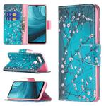 For OPPO A7 Colored Drawing Pattern Horizontal Flip Leather Case with Holder & Card Slots & Wallet(Plum Blossom)