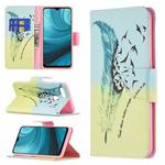 For OPPO A7 Colored Drawing Pattern Horizontal Flip Leather Case with Holder & Card Slots & Wallet(Feather)