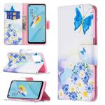 For OPPO A54 4G / A55 5G Colored Drawing Pattern Horizontal Flip Leather Case with Holder & Card Slots & Wallet(Butterfly Love)