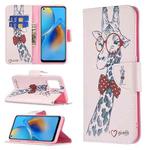 For OPPO A74 4G / F19 4G Colored Drawing Pattern Horizontal Flip Leather Case with Holder & Card Slots & Wallet(Deer)