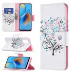 For OPPO A74 4G / F19 4G Colored Drawing Pattern Horizontal Flip Leather Case with Holder & Card Slots & Wallet(Tree)