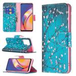 For OPPO A94 4G / Reno5 F / F19 Pro Colored Drawing Pattern Horizontal Flip Leather Case with Holder & Card Slots & Wallet(Plum Blossom)