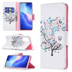 For OPPO Reno5 Pro Colored Drawing Pattern Horizontal Flip Leather Case with Holder & Card Slots & Wallet(Tree)