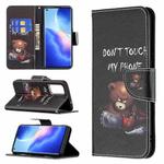 For OPPO Reno5 Colored Drawing Pattern Horizontal Flip Leather Case with Holder & Card Slots & Wallet(Bear)