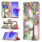 For OPPO Reno6 Colored Drawing Pattern Horizontal Flip Leather Case with Holder & Card Slots & Wallet(Tree Life)
