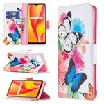 For OPPO Realme C15 / C12 / C25 Colored Drawing Pattern Horizontal Flip Leather Case with Holder & Card Slots & Wallet(Butterflies)