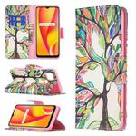 For OPPO Realme C15 / C12 / C25 Colored Drawing Pattern Horizontal Flip Leather Case with Holder & Card Slots & Wallet(Tree Life)