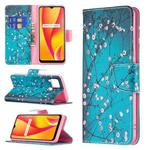 For OPPO Realme C15 / C12 / C25 Colored Drawing Pattern Horizontal Flip Leather Case with Holder & Card Slots & Wallet(Plum Blossom)