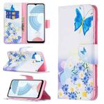 For OPPO Realme C21 / C20 Colored Drawing Pattern Horizontal Flip Leather Case with Holder & Card Slots & Wallet(Butterfly Love)