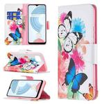 For OPPO Realme C21 / C20 Colored Drawing Pattern Horizontal Flip Leather Case with Holder & Card Slots & Wallet(Butterflies)