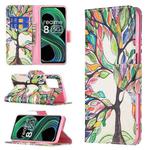 For OPPO Realme 8 5G / Realme V13 Colored Drawing Pattern Horizontal Flip Leather Case with Holder & Card Slots & Wallet(Tree Life)