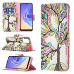 For vivo V21e 4G Colored Drawing Pattern Horizontal Flip Leather Case with Holder & Card Slots & Wallet(Tree Life)