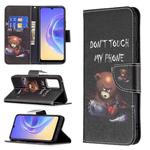 For vivo V21e 4G Colored Drawing Pattern Horizontal Flip Leather Case with Holder & Card Slots & Wallet(Bear)