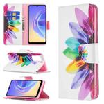 For vivo V21e 4G Colored Drawing Pattern Horizontal Flip Leather Case with Holder & Card Slots & Wallet(Sun Flower)