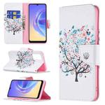 For vivo V21e 4G Colored Drawing Pattern Horizontal Flip Leather Case with Holder & Card Slots & Wallet(Tree)